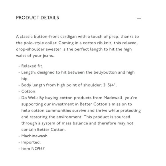 Madewell Ribbed Polo Cardigan Sweater - Picture 3 of 9